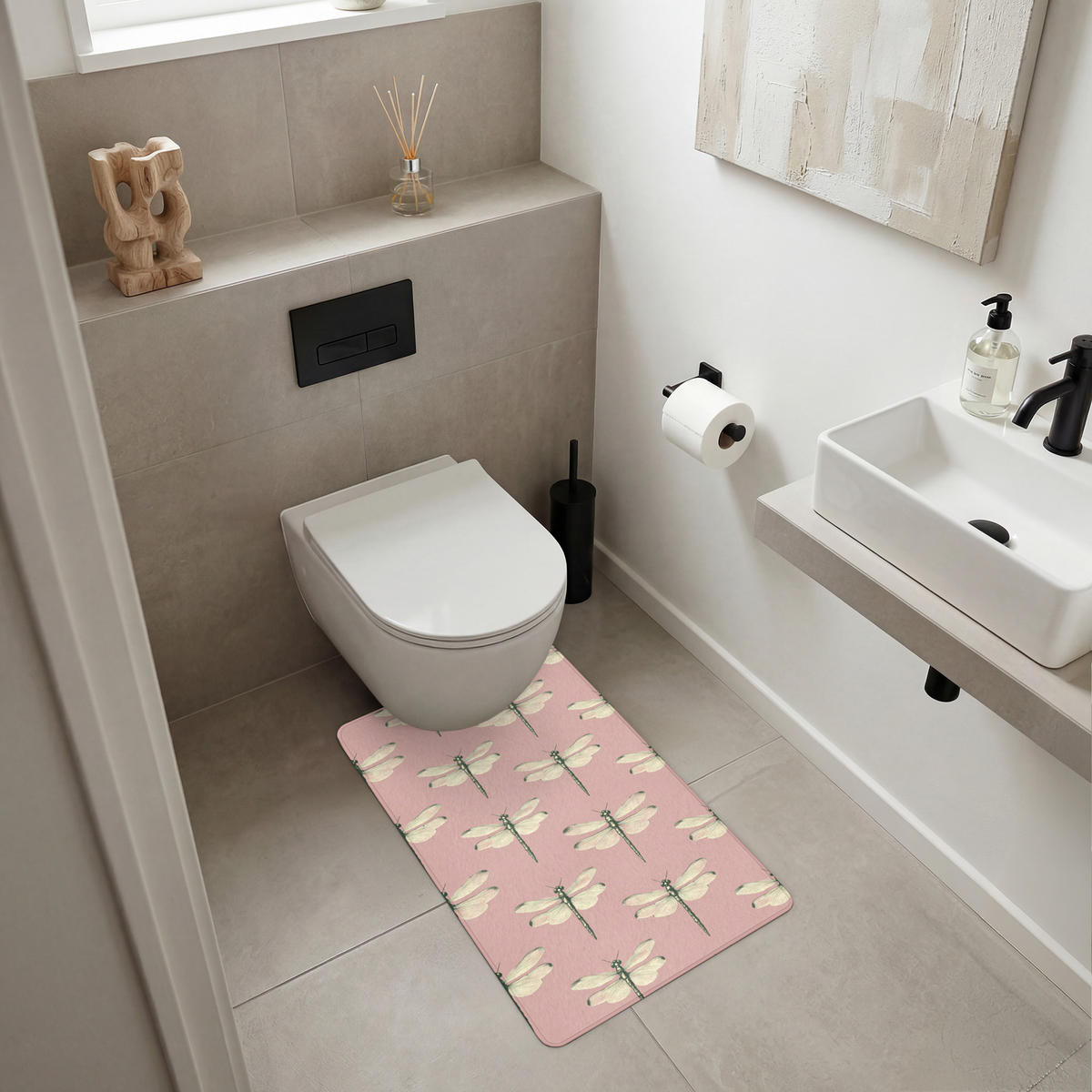 WC-VORLEGER Lillibells - Muster - Rosa WC Teppich 50x80 cm - Rosa, Kunststoff/Textil (50/1cm) - OnlyWow