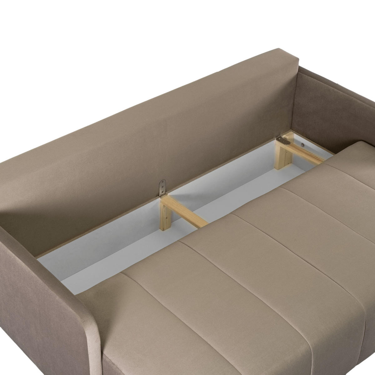 SOFA IBIZA ausziehbar mit Schlaffunktion Beige - Beige, Holz/Textil (202/93/97cm) - makarowski meble