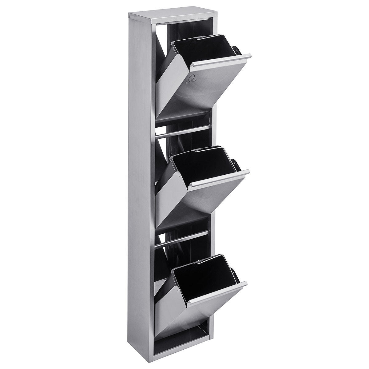 MÜLLEIMER Wandbefestigung V3X8 - Silberfarben, Metall (28.5/121/15cm) - SVITA