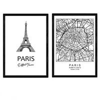 POSTER Set Mit 2 Städte Denkmäler Paris Eiffelturm A4 Rahmenlos - Klar, Papier (29.7/5/21cm) - Nacnic