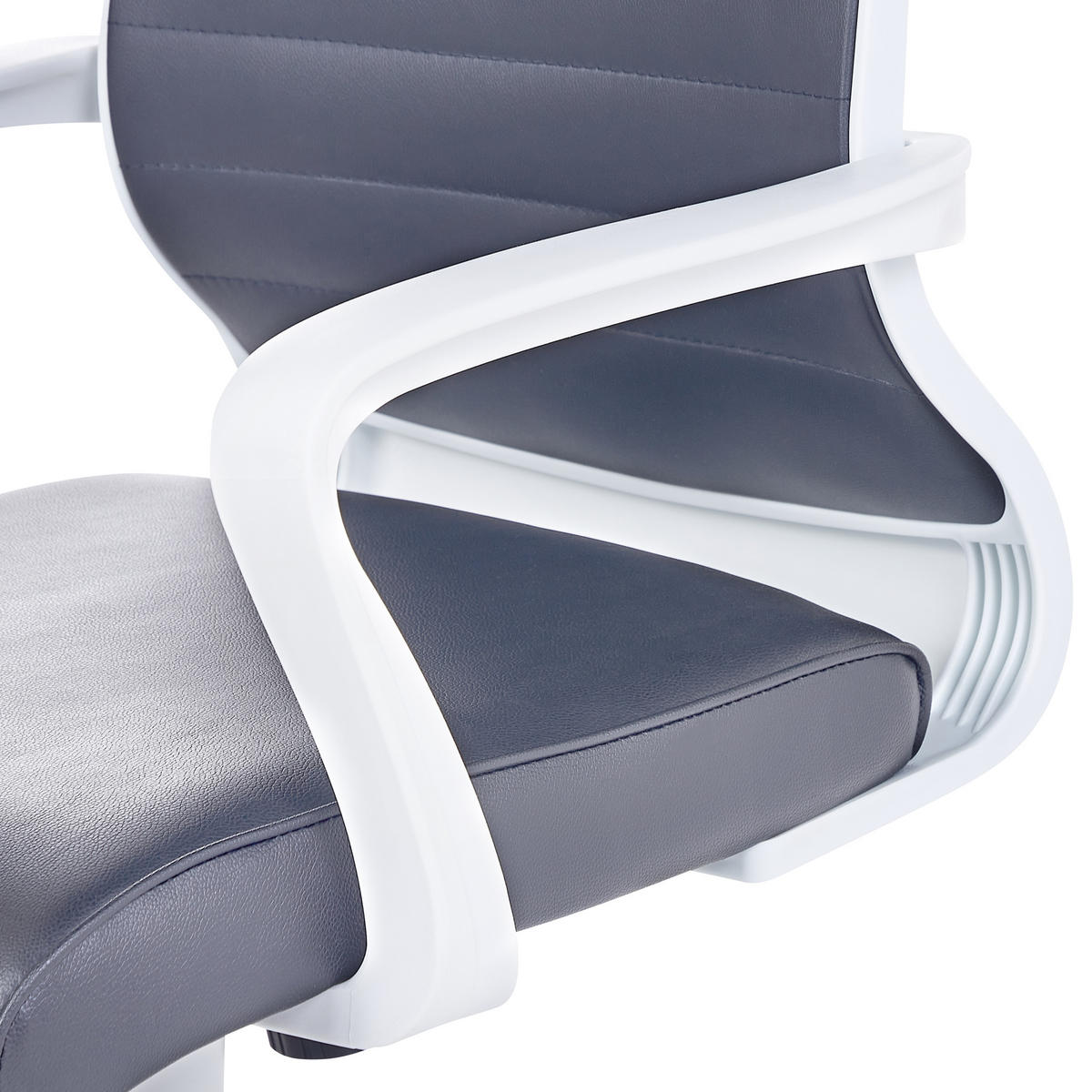 BÜROSTUHL Kunstleder Grau Leader - Grau, Kunststoff/Textil (63/114/63cm) - Beliani