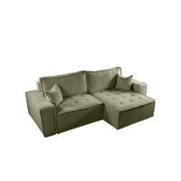 ECKSOFA Schlafsofa Flosi In Raven - Grün, Holzwerkstoff/Textil (248/140cm) - Fun Möbel