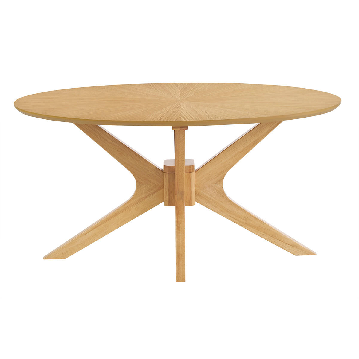 COUCHTISCH Oval Eiche Hell L90 DIELLI - Eiche Bianco, Holz (90/60/45cm) - Miliboo