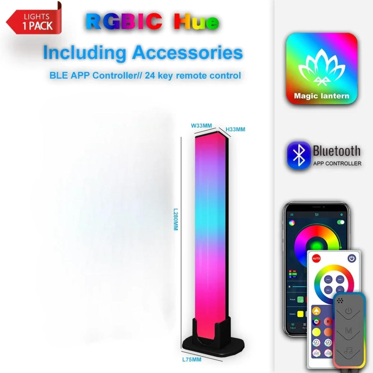 LED-TISCHLEUCHTE Schwarz 3.3/3.25/28 cm - Schwarz, Kunststoff (3.3/3.25/28cm) - Authentics
