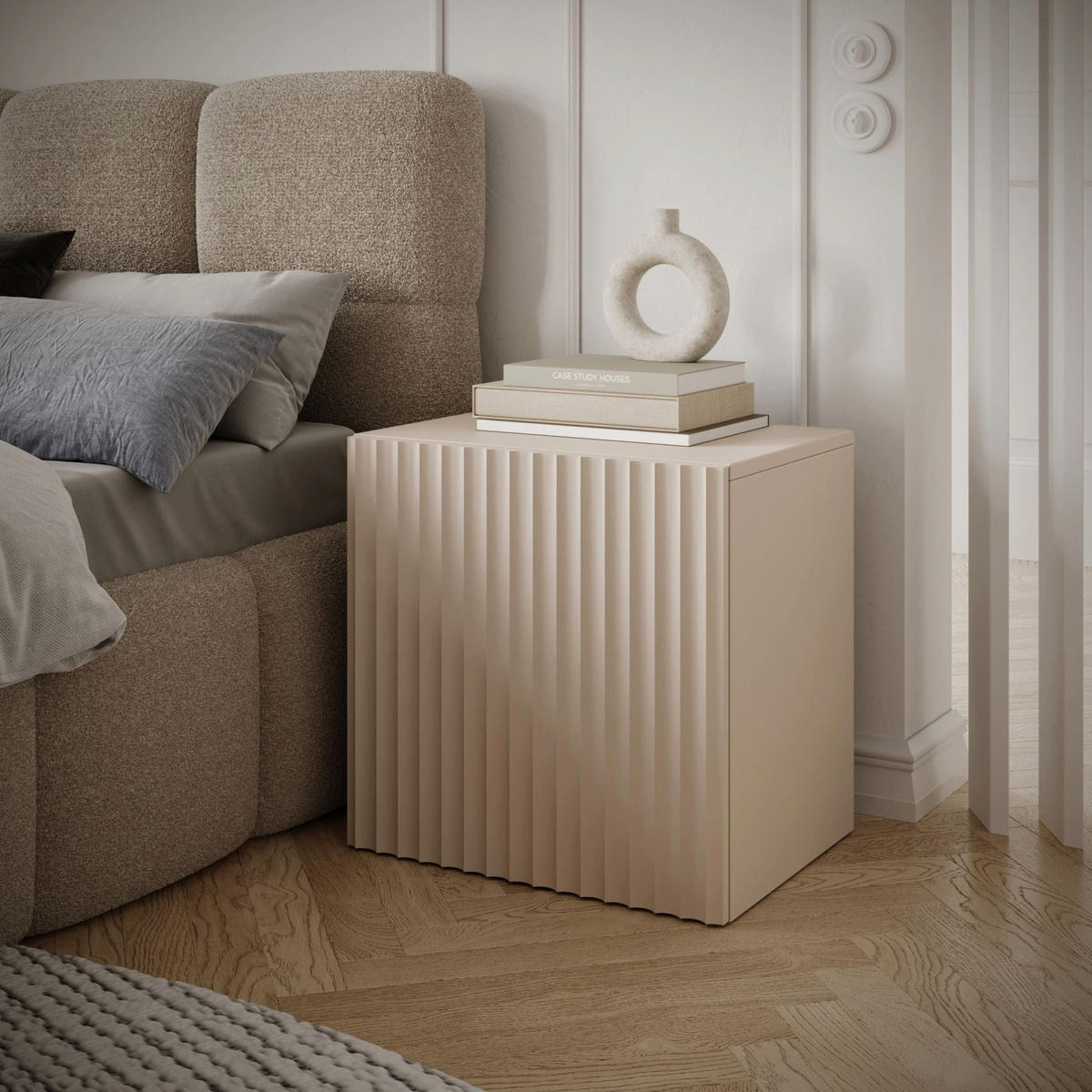 NACHTTISCH Sunds Kaschmirbeige 50 cm - Beige, Holzwerkstoff (50/49/35cm) - Selsey