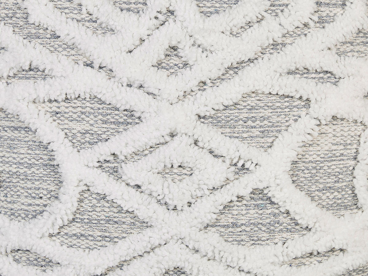 POUF Bhilwara 40/40/40 cm - Weiß, Naturmaterialen/Textil (40/40/40cm) - Beliani