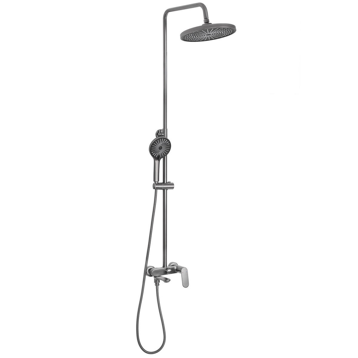 DUSCHGARNITUR Rea Marco Gun Grey - Titanfarben, Metall (19/117/47cm) - REA