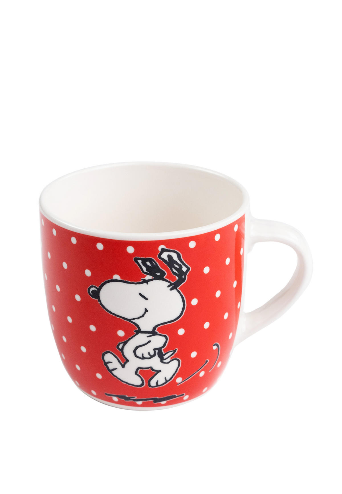 FRÜHSTÜCKSSET The Peanuts Snoopy Rot mit Punkten 3-teilig - Rot, Keramik (23.8/11.2/23.3cm) - United Labels