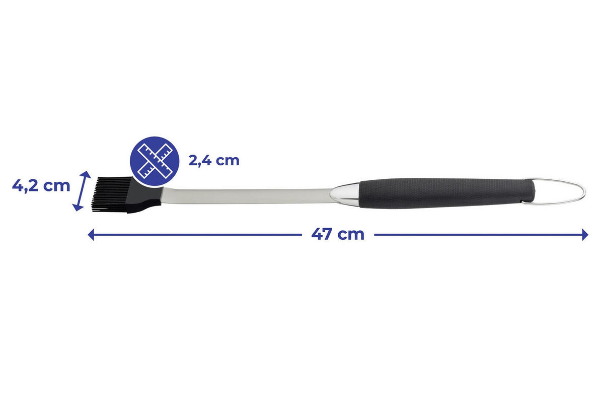 GRILLPINSEL Silikon Premium - Grau, Metall (2.4cm) - Maximex