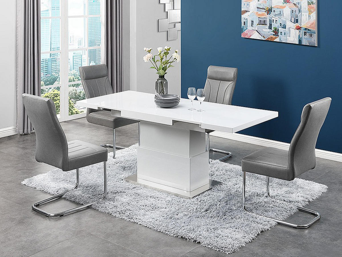 MULTIFUNKTIONSTISCH Couchtisch & Esstisch - Höhenverstellbar & ausziehbar - MDF lackiert - Weiß - LAURIA - Weiß, Holz (180/75/75cm) - Vente-Unique