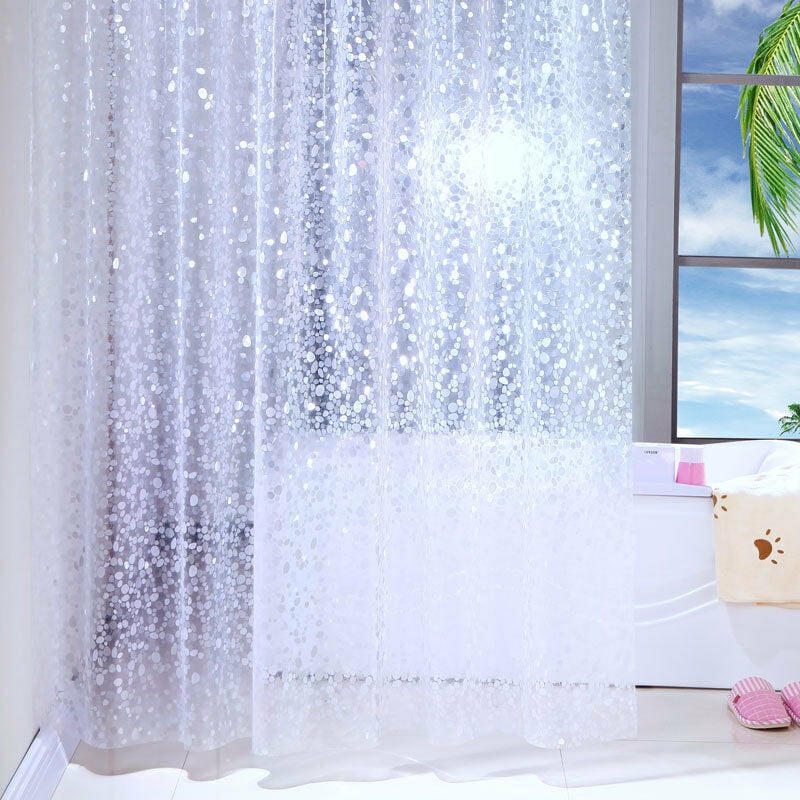 DUSCHVORHANG schimmelresistent transluzent PEVA wasserdicht antibakteriell 180 x 200 cm - Transparent, Kunststoff (180/200cm) - MCBOSON