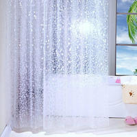 DUSCHVORHANG schimmelresistent transluzent PEVA wasserdicht antibakteriell 180 x 200 cm - Transparent, Kunststoff (180/200cm) - MCBOSON