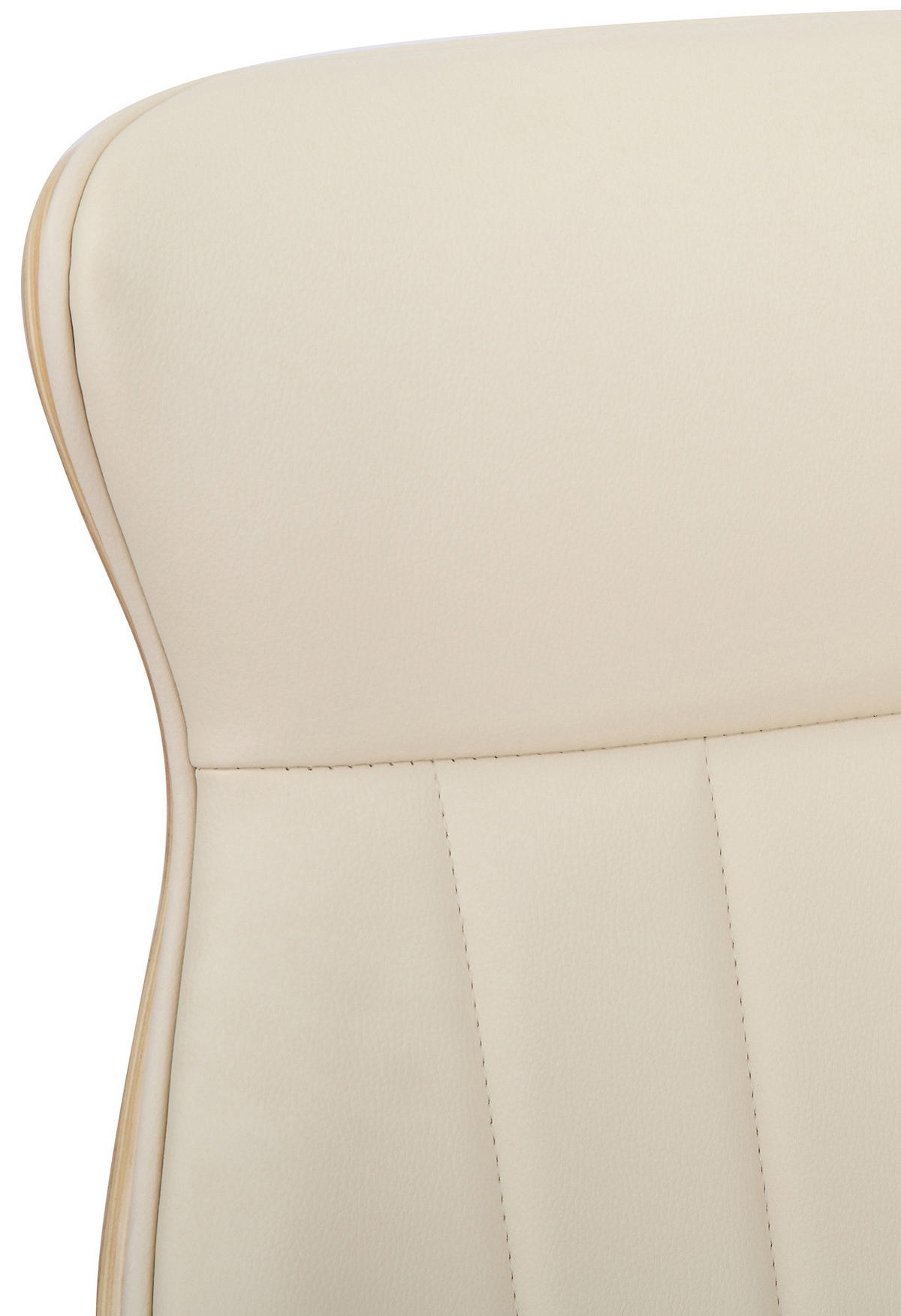 DREHSTUHL Lederlook Natura/Creme - Chromfarben/Eukalyptusholzfarben, Textil/Metall (63/100/68cm) - CLP