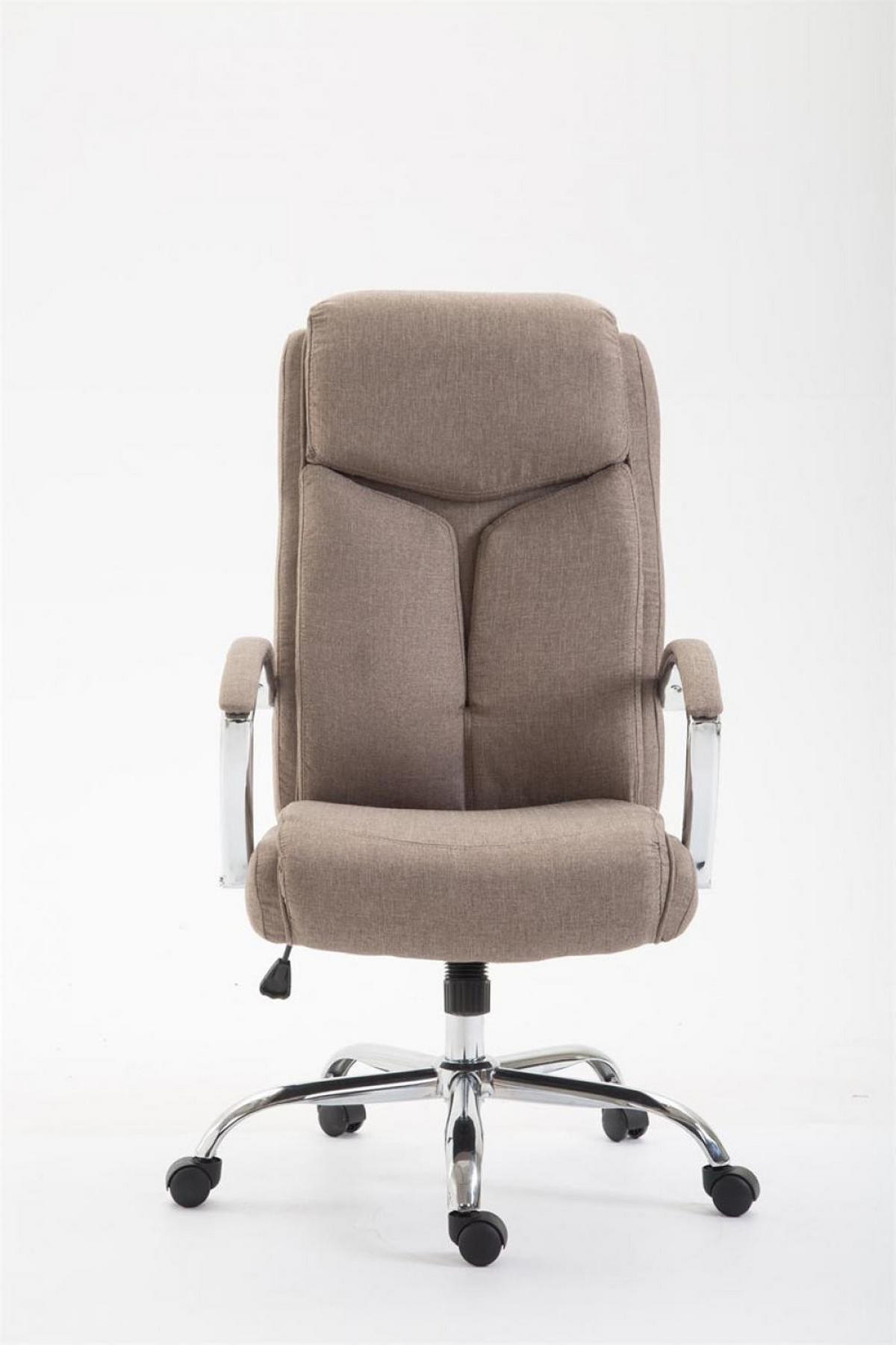 CHEFSESSEL Stoff taupe - Taupe/Chromfarben, Textil/Metall (65/115/73cm) - CLP