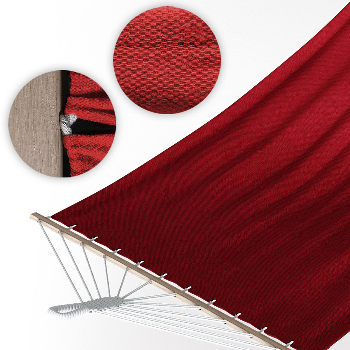HÄNGEMATTE Rot 190 x 120 cm - Rot, Naturmaterialen (190/190/120cm) - OK-Living