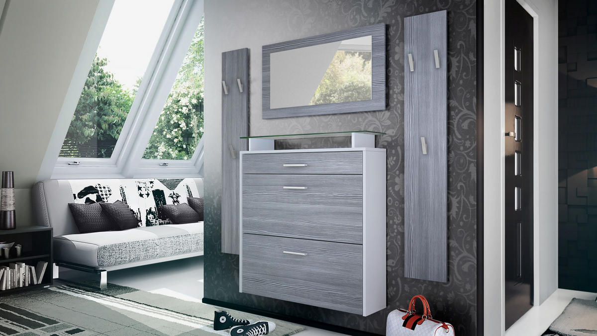 GARDEROBE Malea Front in Avola-Anthrazit - Anthrazit, Holzwerkstoff (180/180/23cm) - Vladon
