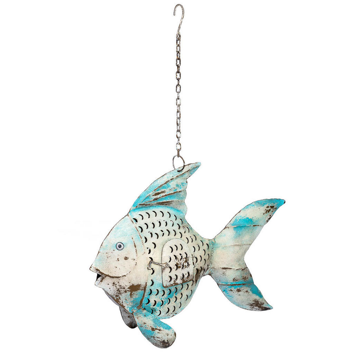 DEKORATIONSSTÜCK aus Metall, blau, 56x10x42cm - Blau, Metall (56/42/10cm) - Wanderlust