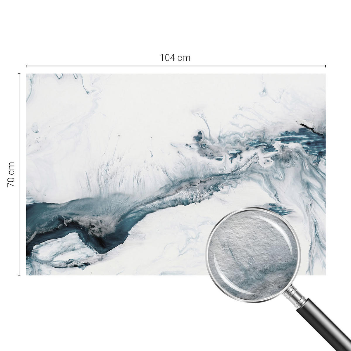 FOTOTAPETE 104x70 cm - Abstrakte Eleganz - Weiß, Textil (104/70cm) - Wallfluent