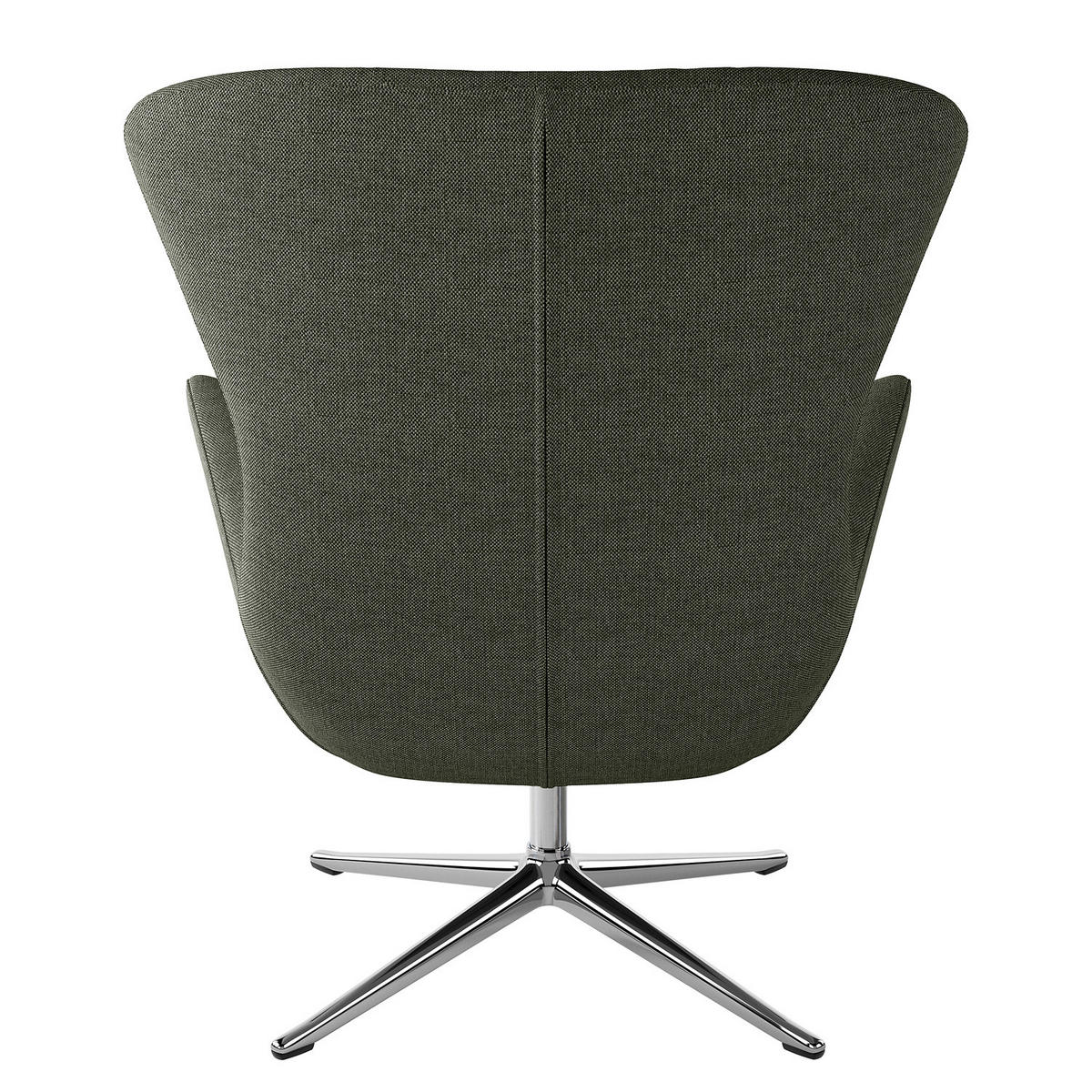 SESSEL mit Kreuzfuß - Chromfarben/Grau, Textil/Metall (84/99/96cm) - home24