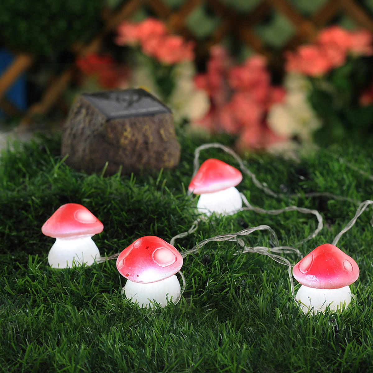 LED AUSSENLEUCHTE Fliegenpilz Rot Weiß - Rot, Kunststoff (270/4/4cm)