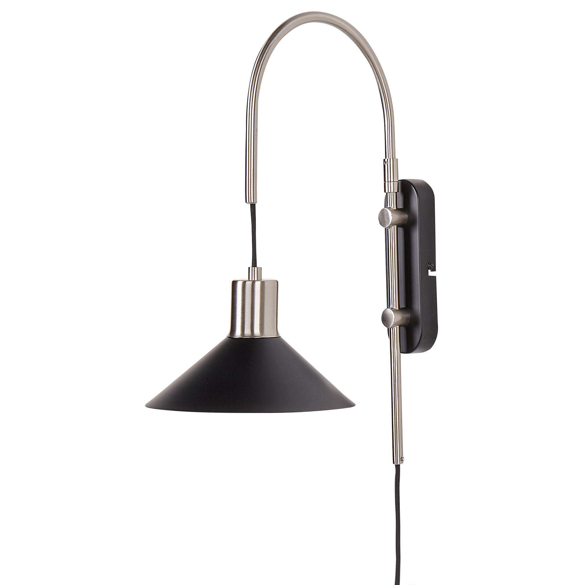 Beliani Wandlampe Schwarz, Silber 20x44x35 cm