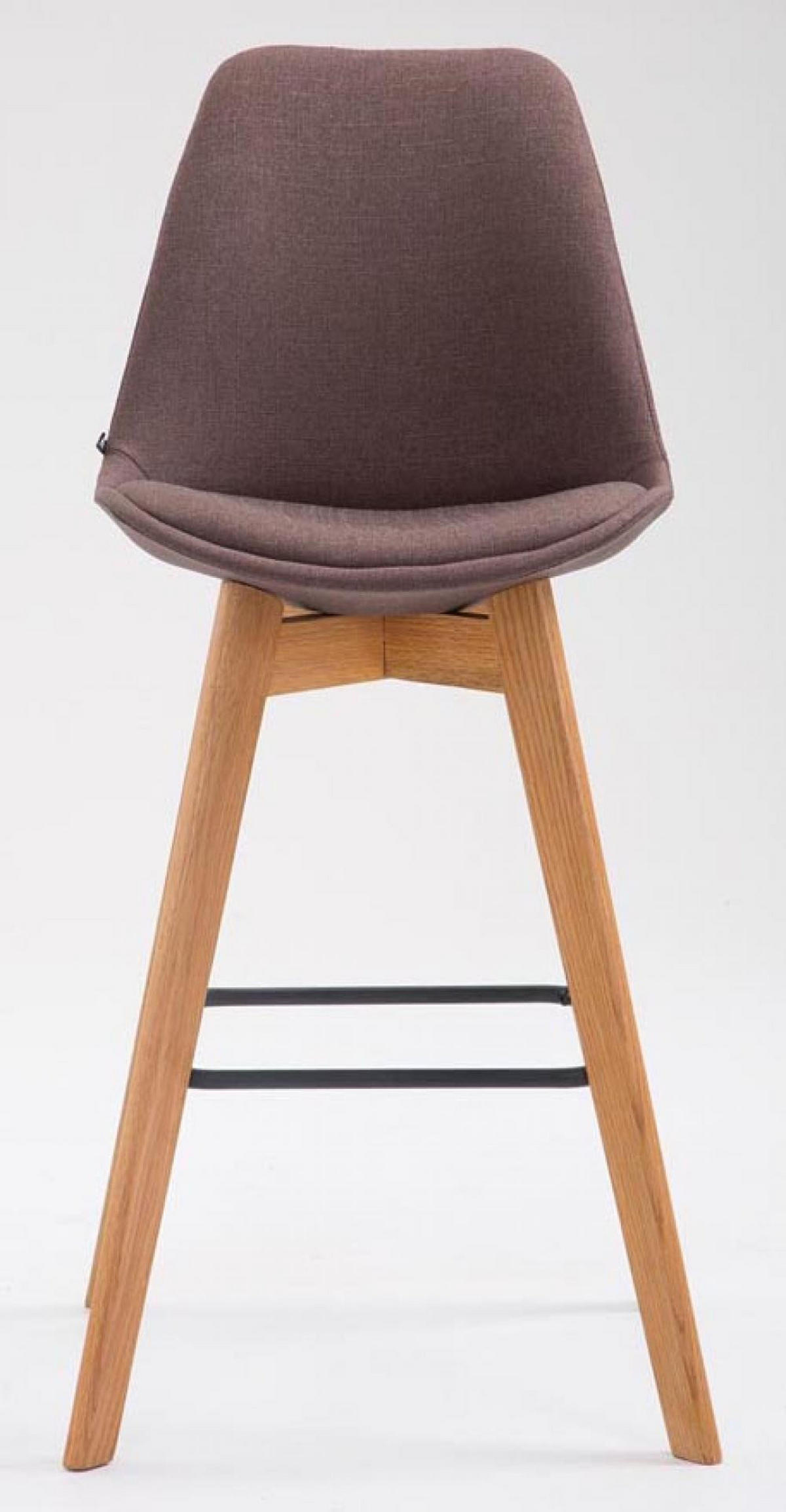 BARHOCKER 2er Set Stoff braun - Eukalyptusholzfarben/Braun, Holz/Textil (48/112/56cm) - CLP