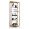 GLASVITRINE 33/67/176 cm mit Spiegel, LED, Schloss & 4 höhenverstellbaren Glasböden - Transparent/Silberfarben, Glas/Holzwerkstoff (67/176/33cm) - K-Möbel