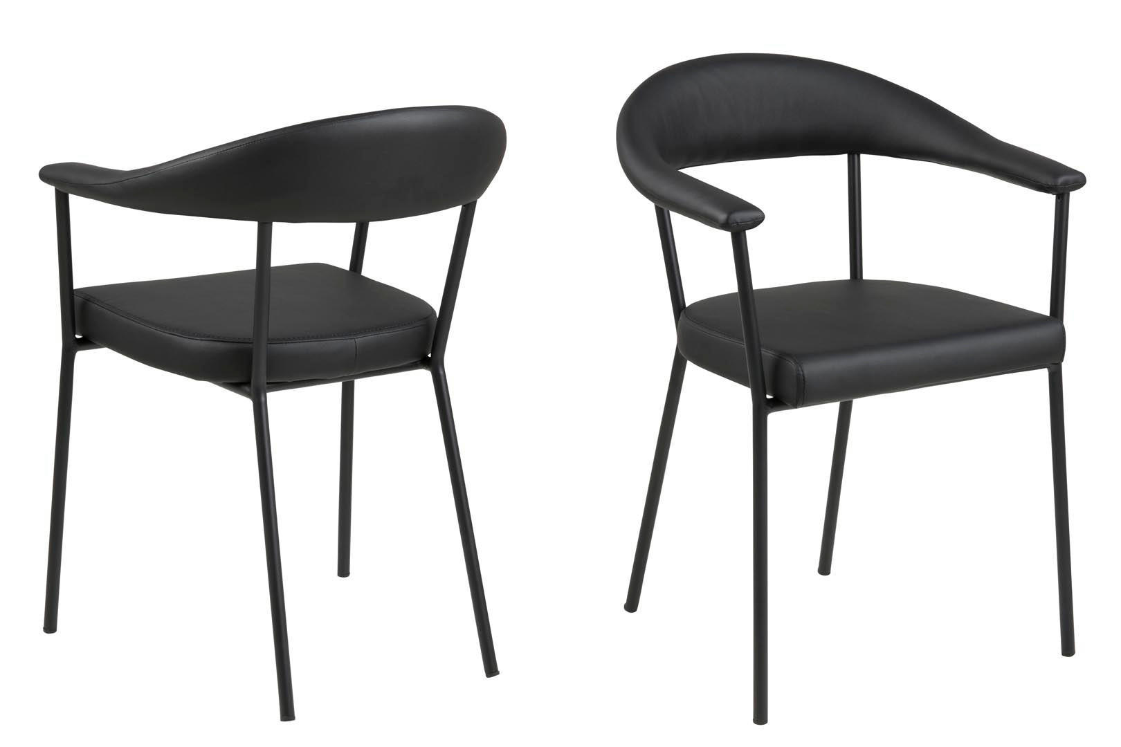 ARMLEHNSTUHL 2er-Set schwarz - Schwarz, Holzwerkstoff (56/78/53cm) - ebuy24