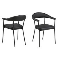 ARMLEHNSTUHL 2er-Set schwarz - Schwarz, Holzwerkstoff (56/78/53cm) - ebuy24