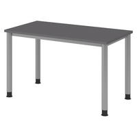 SCHREIBTISCH Serie-H (Mini) 67,2/120/74 cm in Graphitfarben/Silberfarben - Silberfarben/Graphitfarben, Holzwerkstoff (67.2/120/74cm) - bümö