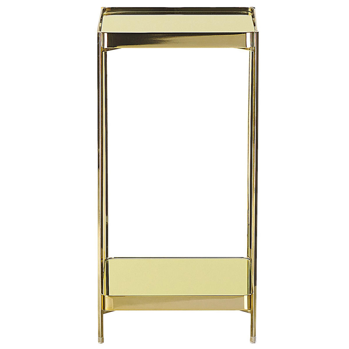 BEISTELLTISCH Glas gold quadratisch 29/29 cm Alsea - Goldfarben, Metall (29/29/60cm) - Beliani