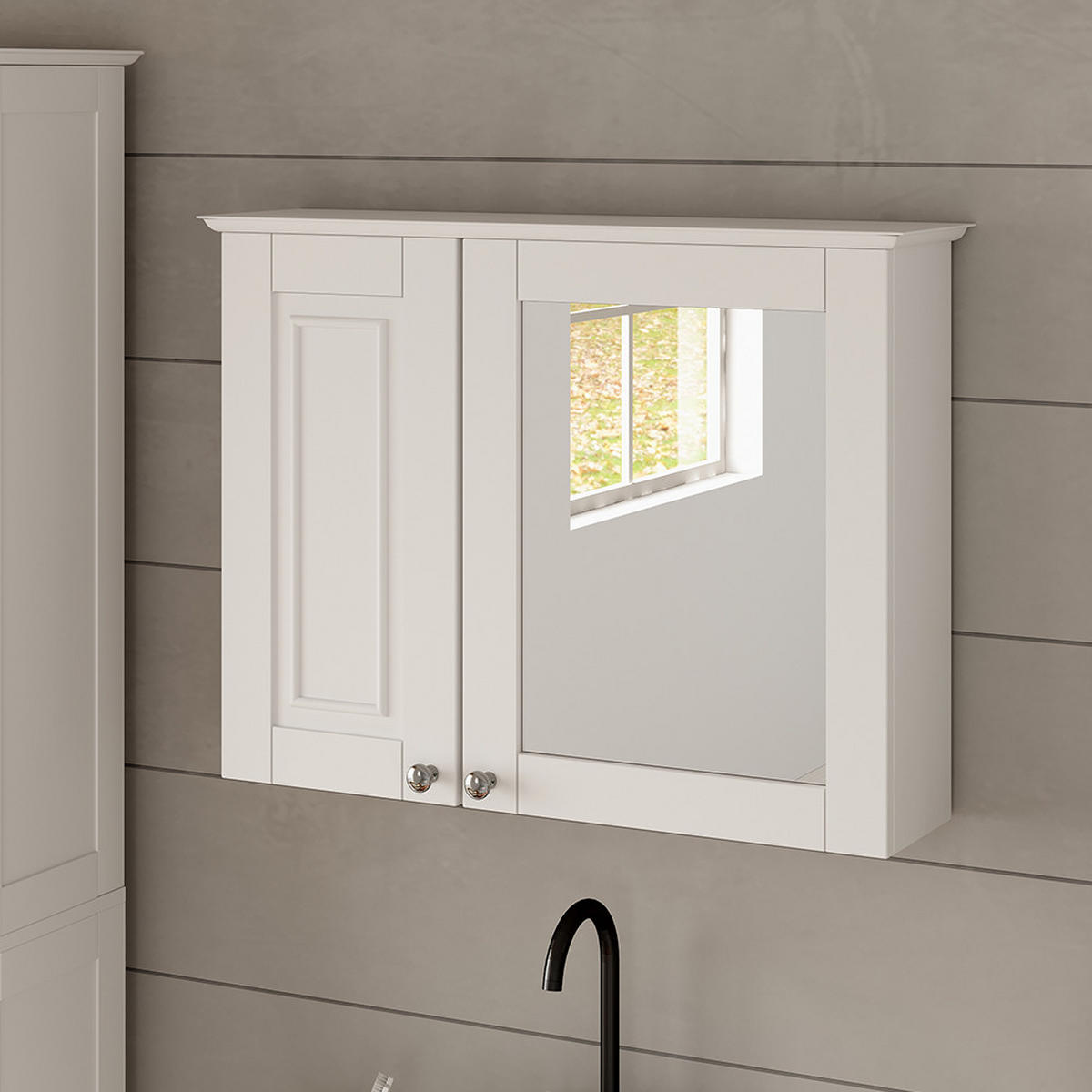 KOUPELNOVÁ SKŘÍŇKA SE ZRCADLEM Vanity Bílá - bílá, kompozitní dřevo (68/51/16.5cm) - Vicco