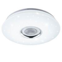 LED DECKENLEUCHTE Weiß mit Bluetooth und Lautsprecher - Weiß, Kunststoff (40/40/7.8cm) - Globo Lighting