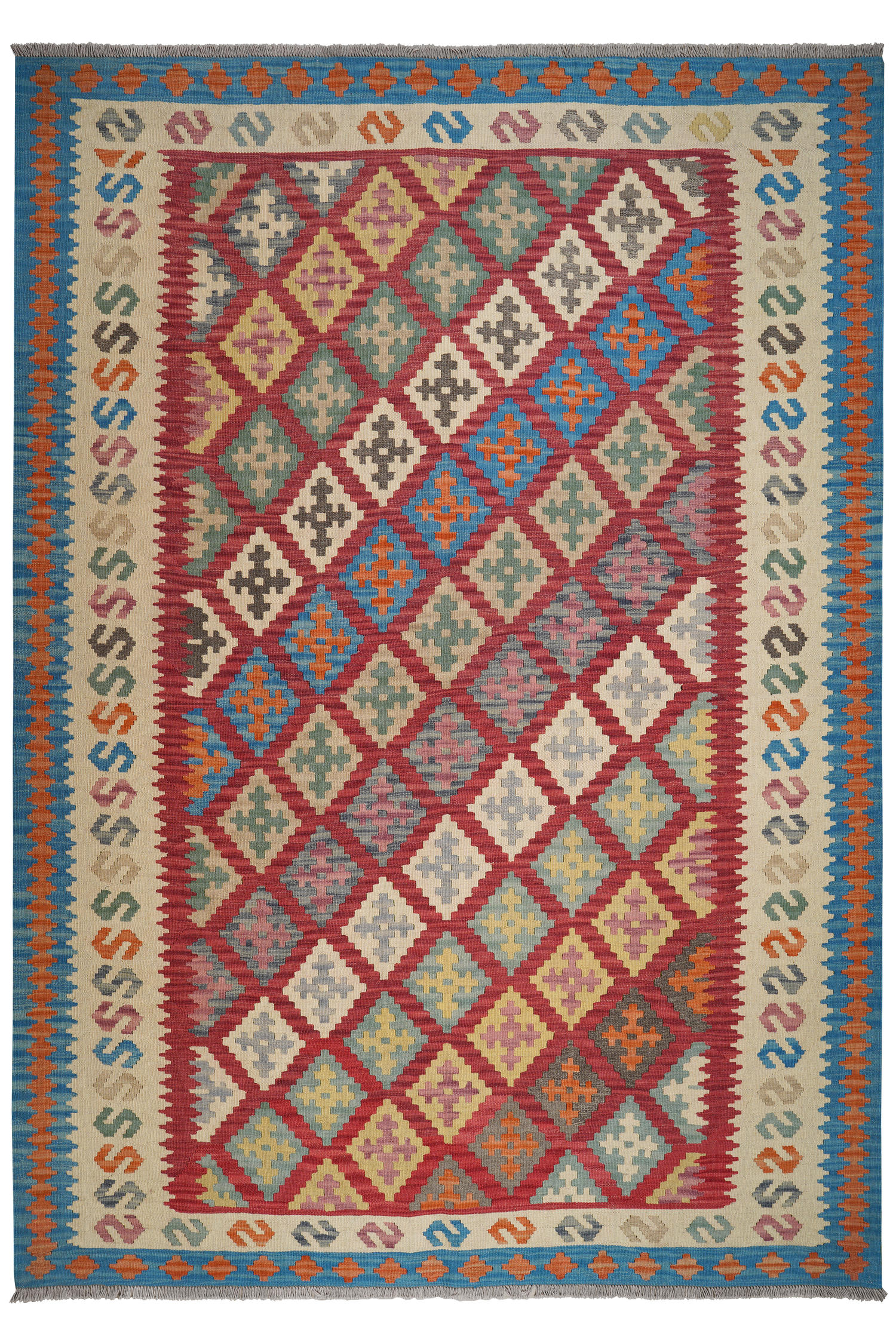 HANDWEBTEPPICH Kelim Gashgai Rot 297/210 cm Schurwolle - Rot, Textil (210/297cm) - Looma