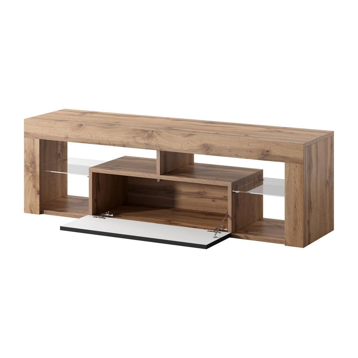 TV-LOWBOARD Bianko Eiche / Schwarz 140/50/35 cm - Eichefarben/Schwarz, Holzwerkstoff (140/50.5/35cm) - Selsey