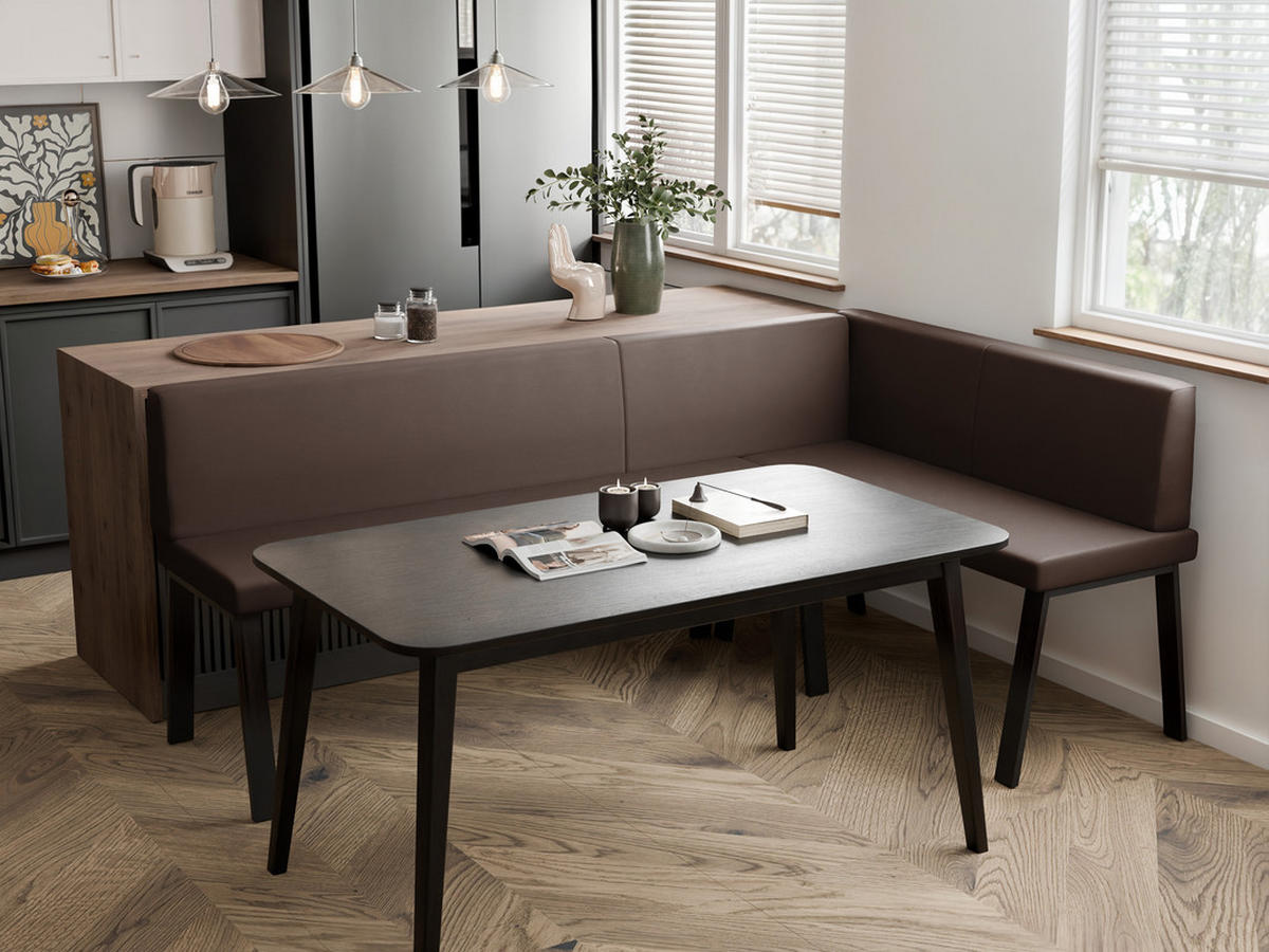 ECKBANK rechts MONO Y Kunstleder glatt, 142/196 cm Braun - Braun, Kunststoff/Textil (142/196cm) - Idohome