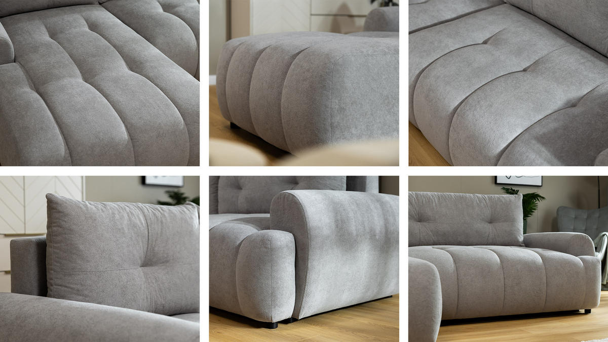 ECKSOFA Fiorano, Seite: Rechts - Schwarz/Naturfarben, Holz/Kunststoff (265/177cm) - MIRJAN24