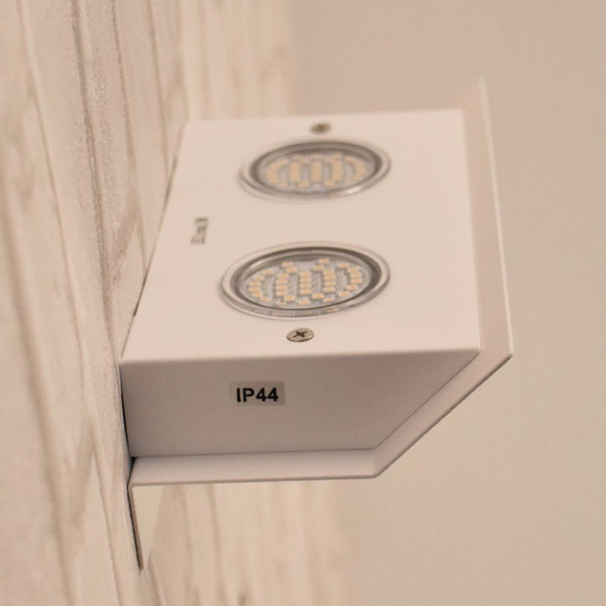 LED AUSSEN-WANDLEUCHTE Stahl Weiß - Weiß, Metall (10.5/6.5/21cm)