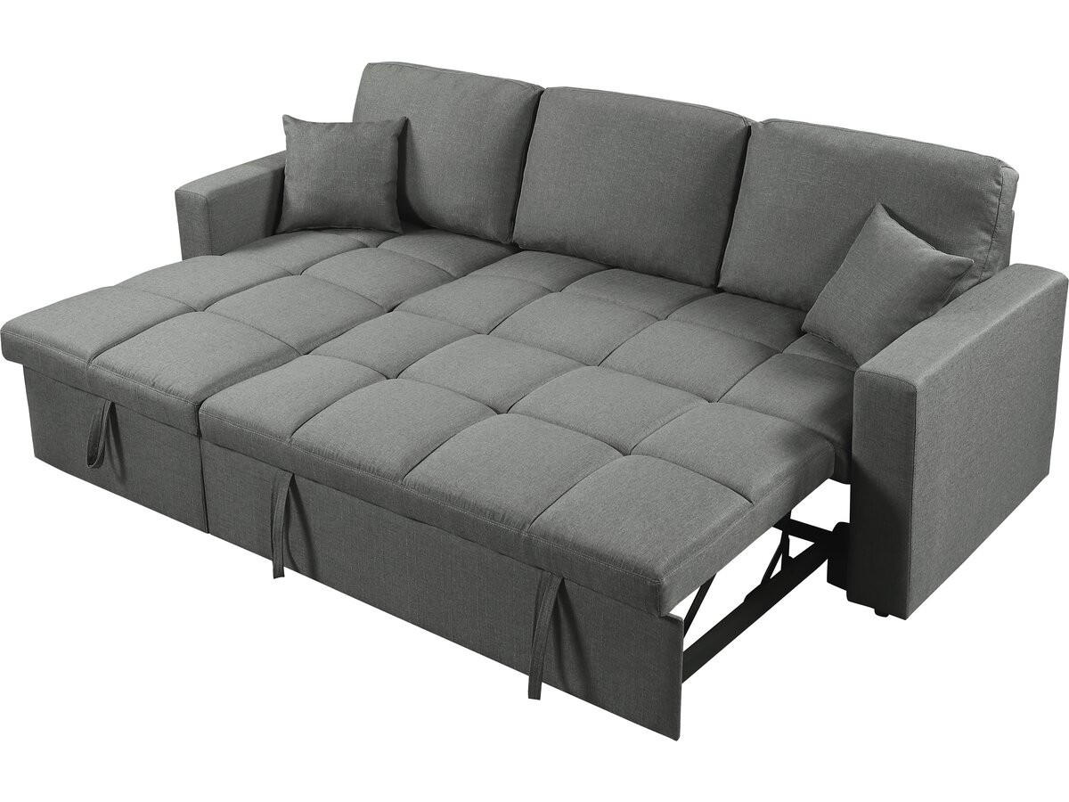 ECKSOFA alain Grau - Grau, Textil (81/220cm) - Habitat Garten