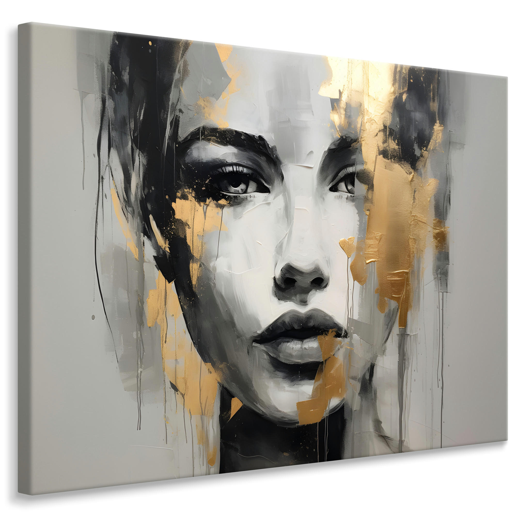 Muralo Leinwandbild Beige, Grau, Schwarz 100x70 cm