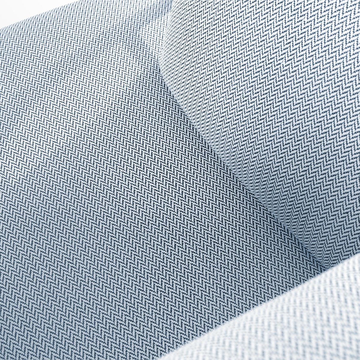 GARTENSESSEL RAMBE inkl. Auflagen, Stahlgestell, Modern, Weiß - Weiß/Hellblau, Textil/Metall (79/80/80cm) - KONSIMO®