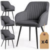 POLSTERSTUHL 4er Set, Metallbeine Graphit, Schwarz 54,5/82/58 - Schwarz, Textil (55/82/58cm) - RAUMHIRSCH FURNITURE