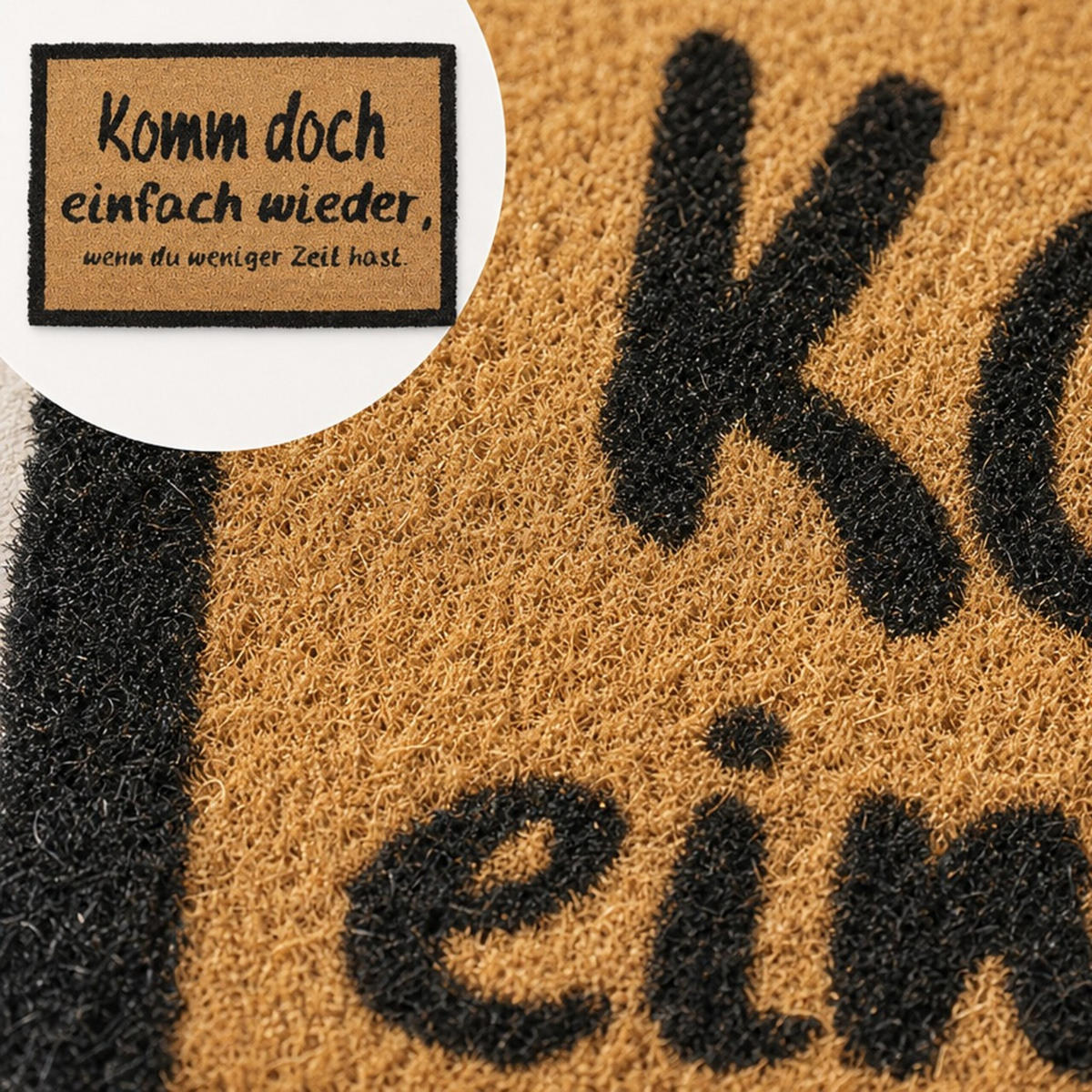 FUSSMATTE Natur Kokos Komm wieder 60x40 cm - Multicolor, Kunststoff/Textil (60/40cm) - Relaxdays