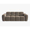 SOFA Lisa aus Samt hellbraun 3 Sitzplätze - Hellbraun, Textil (101/77/216cm) - Micadoni