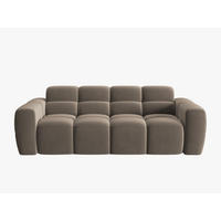 SOFA Lisa aus Samt hellbraun 3 Sitzplätze - Hellbraun, Textil (101/77/216cm) - Micadoni
