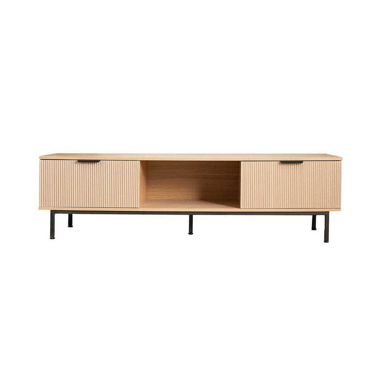 TV-SCHRANK NYLA - Natur/Schwarz, 160 x 43 cm - Naturfarben, Holzwerkstoff (160/43/42cm) - Home Deluxe