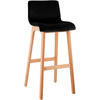 BARHOCKER Samt Schwarz - Eukalyptusholzfarben/Schwarz, Holz/Textil (41/101/46cm) - CLP