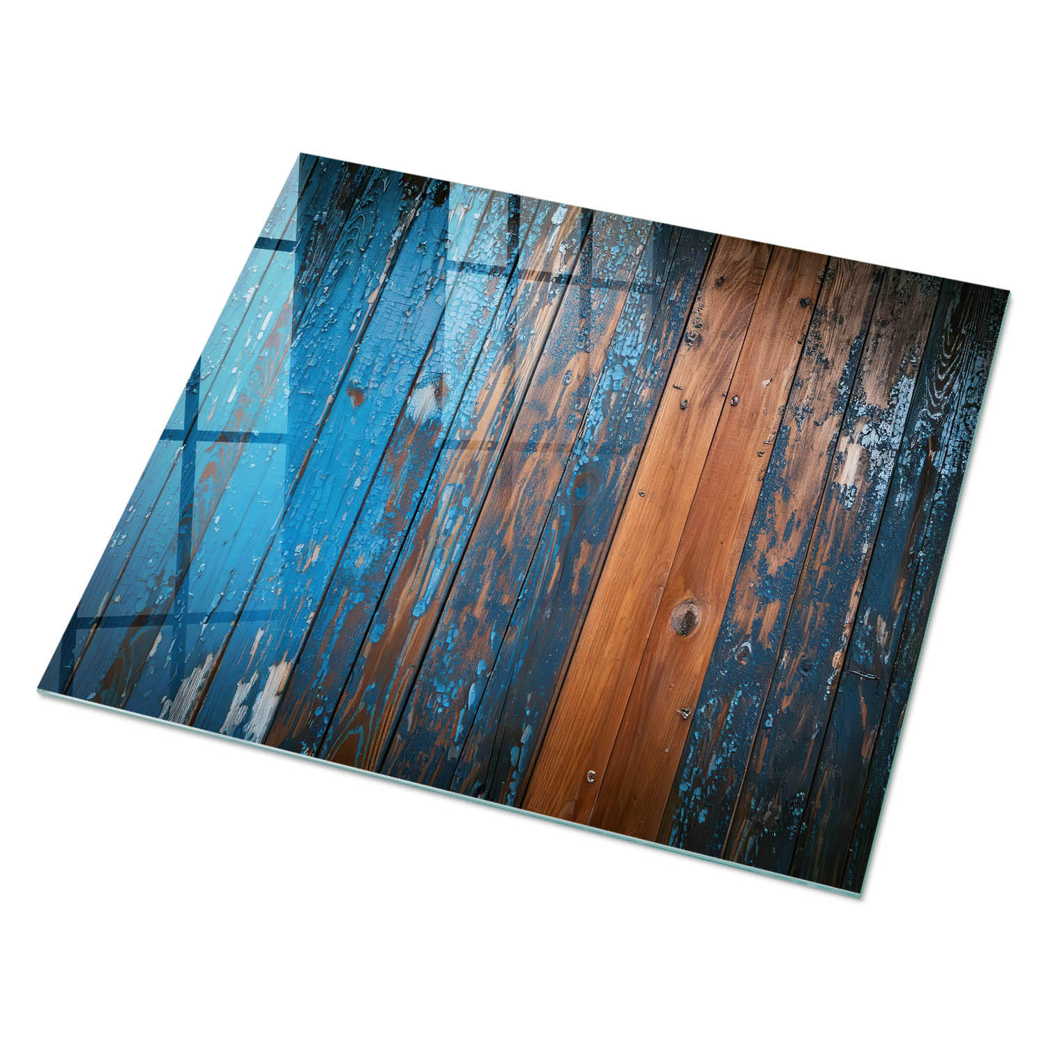 GLASPLATTE 80x60 cm – Rustikales Holz - Braun, Glas (0.4/80/60cm) - ArtPrintCave