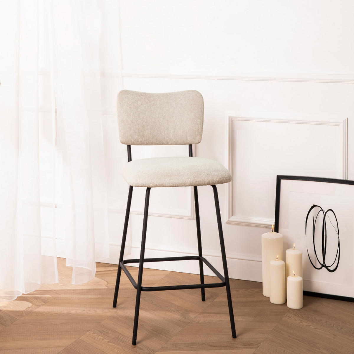 BARHOCKER - Beige - 2er-Set - Beige, Textil (42/94/51cm) - Drawer