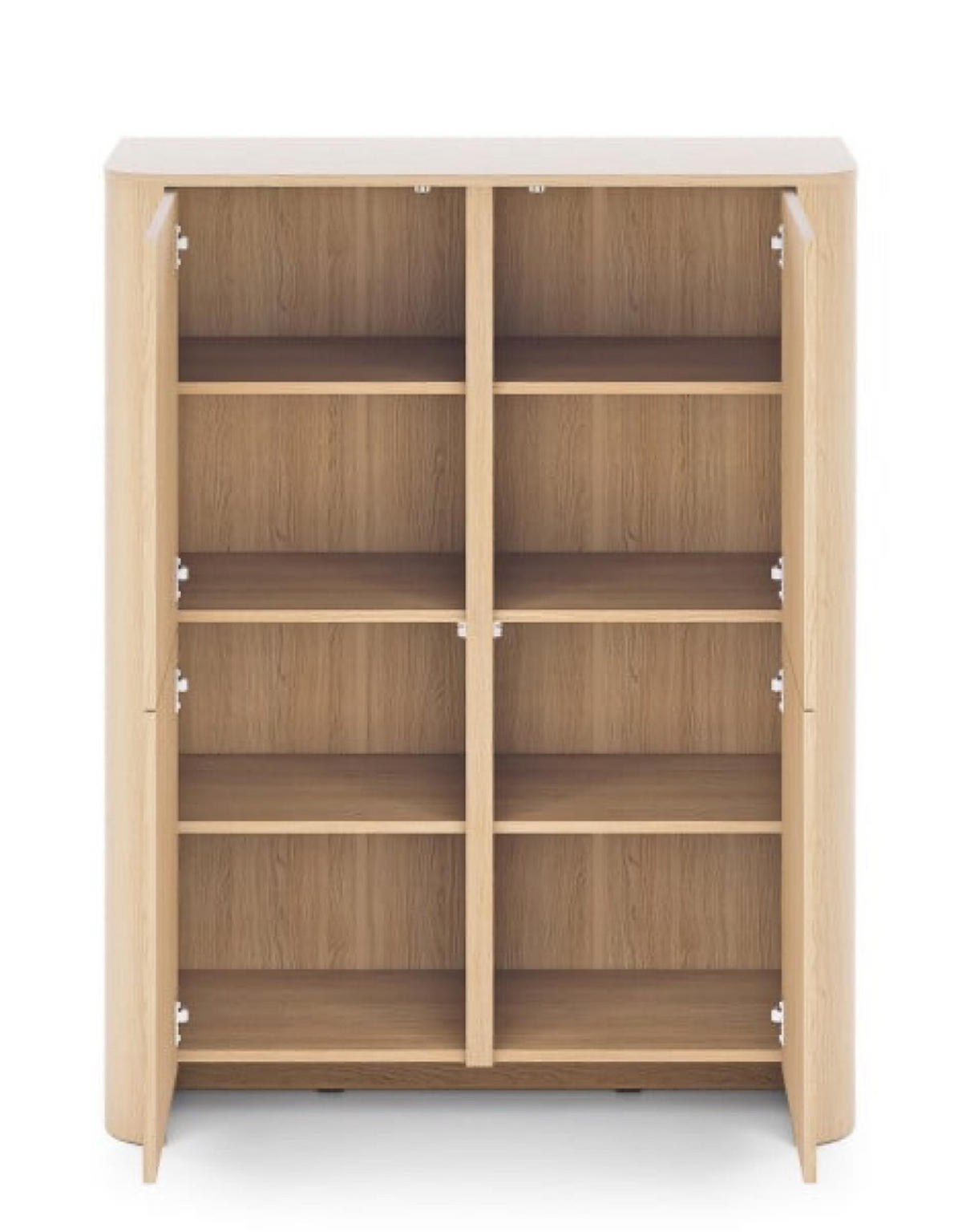 KOMMODE Vincenza Eiche Hoch Vier Türen Mit Geräumigen Regalen - Beige, Holzwerkstoff (103/132/39cm) - Sepro Meble